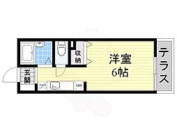 リベーラ辻 ワンルームの間取図画像