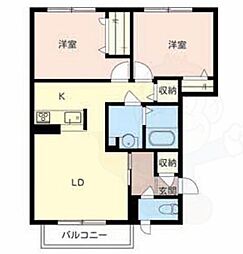 Vortegarden豊中A棟 2LDKの間取図画像