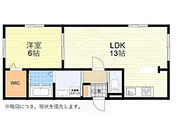 ベルフォンテーヌ 1LDKの間取図画像