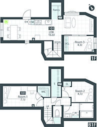 BIBLIO KITA-IKEBUKURO 3SLDKの間取図画像