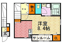 フェア　レジデンス 1階1Kの間取り