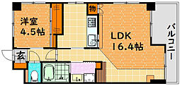 ノーブル原 1LDKの間取図画像