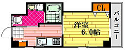 ユニテタワラ 1Kの間取図画像