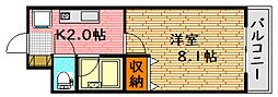 レジデンス山崎 1Kの間取図画像