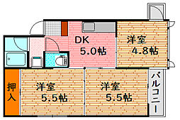 LAND東雲本町 3DKの間取図画像