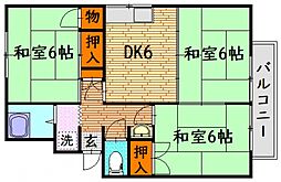 ちよだドミールA 3DKの間取図画像
