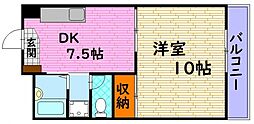 フィレンツェ2 1DKの間取図画像