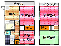 大町K戸建て 2階3DKの間取り