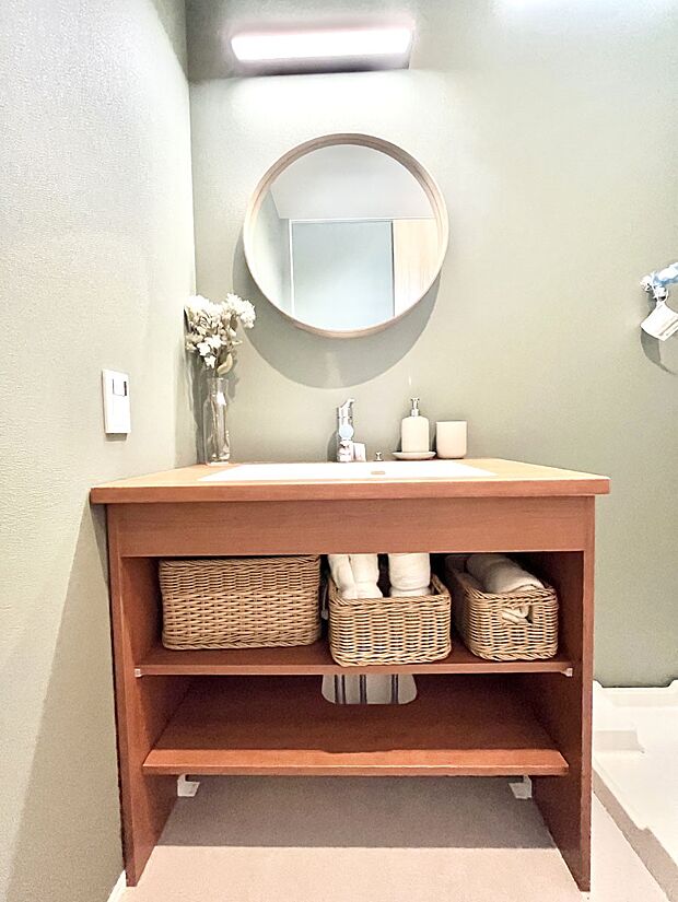 お子さんがうがい、手洗いも喜んでしてくれそうな洗面所!