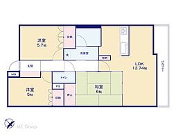 サンクレイドル千葉中央 3LDKの間取り
