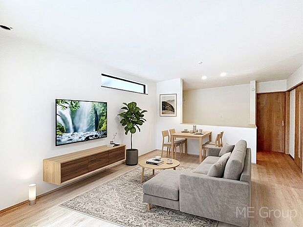 ご家族の賑やかな話し声で包まれる明るいリビング ※家具はCGです