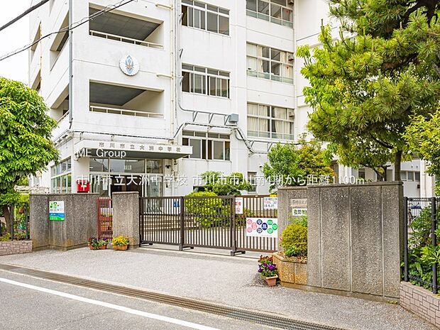 中学校 1100m 市川市立大洲中学校