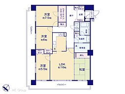 ライオンズマンション船橋薬園台 4LDKの間取図画像