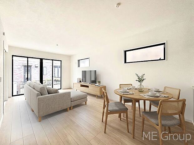 ご家族の賑やかな話し声で包まれる明るいリビング  ※家具はCGです