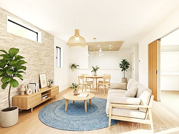 ご家族の賑やかな話し声で包まれる明るいリビング  ※家具はCGです