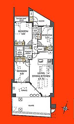 レクセルガーデン鎌ヶ谷ビューステージ 3LDKの間取図画像