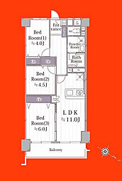 ダイヤリッジ常盤平 3LDKの間取図画像