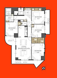 シャルマン幕張2号棟 4LDKの間取図画像