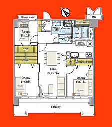 ネオステージおゆみ野壱番館 3LDKの間取図画像