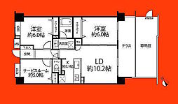 市川中山ルナルーチェ 2SLDKの間取図画像