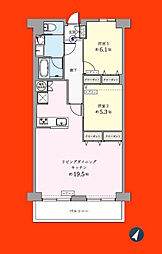 行徳南スカイハイツC棟 2LDKの間取図画像
