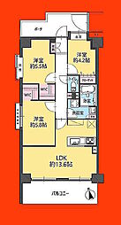 グリーンキャピタル下総中山 3LDKの間取図画像