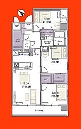 ネオステージおゆみ野弐番館 3LDKの間取図画像
