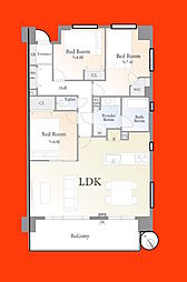 ゼファー千葉みなとエスパーレ 3LDKの間取図画像