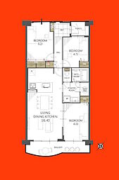 稲毛パークハウスA棟 3LDKの間取図画像