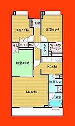 レアシス津田沼前原の丘 3LDKの間取図画像