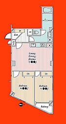 ライネスハイム柏 2LDKの間取図画像