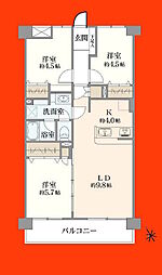 コープ野村本八幡1 3LDKの間取図画像