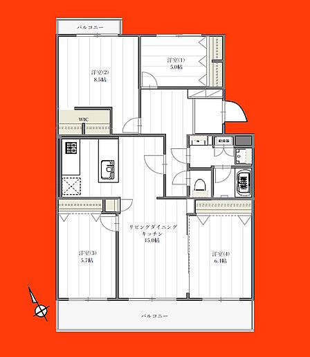 4LDK 間取り