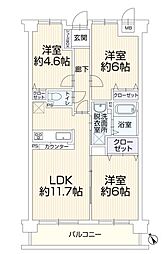 ウインベルコーラス古淵 3LDKの間取図画像