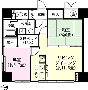 2LDK 間取り