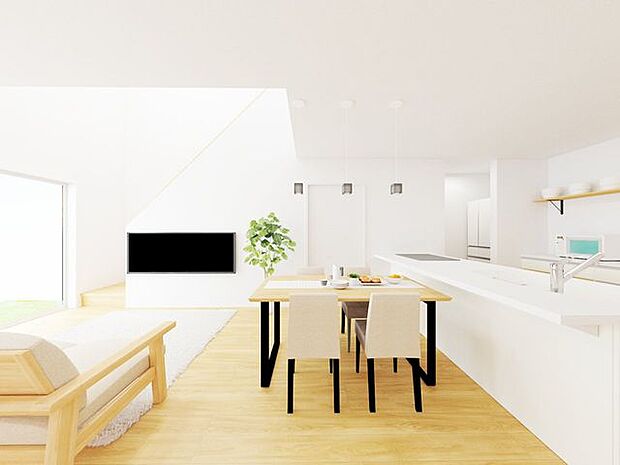 キッチンは対面式のため、ご家族の様子を見ながら調理していただけます♪