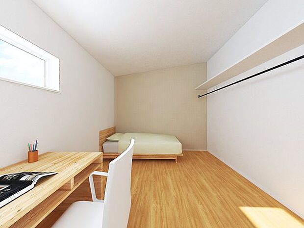 6帖の洋室にはそれぞれオープンクローゼットがあり、衣類の収納に便利♪