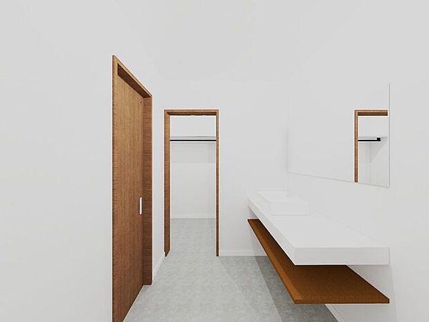 パウダールームと脱衣室は別々になっており、お風呂の際も便利♪