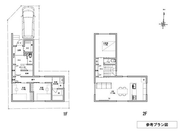 参考間取り図　駐車一台3LDK