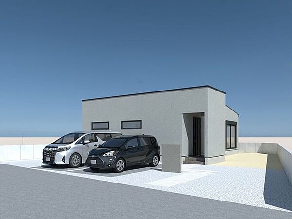 ※新築建築時のイメージパースになります。平屋が建っても広い庭や駐車場も確保できます♪