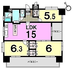 ツインタワー空港通り 3LDKの間取図画像