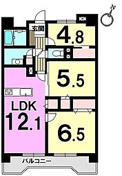 三愛シティライフ箱崎6 3LDKの間取図画像