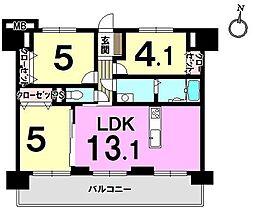 三愛シティライフ空港南2 3LDKの間取図画像