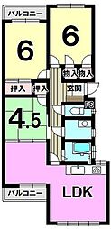 スカイマンション諸岡 3LDKの間取図画像