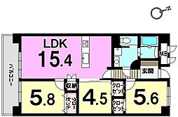 ふよう港ハイツ 3LDKの間取図画像