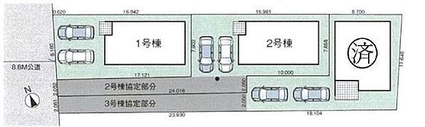 全3棟の新築分譲住宅です。