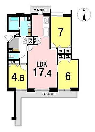 3LDKの間取...