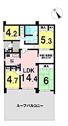ライオンズマンション生駒 4LDKの間取図画像