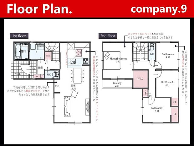 ☆現地外観写真☆Terrechez☆ほっこりとした街並☆土地30坪☆「交野市駅」徒歩13分☆車２台OK☆日当たり良好☆LDK18.7帖☆WIC・食洗機☆南面バルコニー☆前道4.7ｍ☆