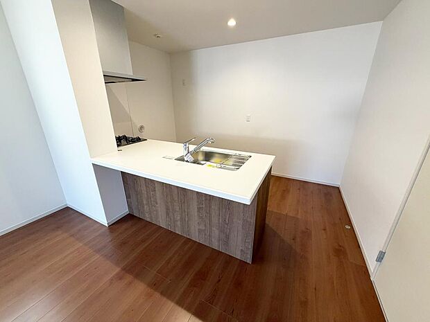 ☆大型のシステムキッチン☆対面式ですので家族と会話しながら楽しくクッキング!!